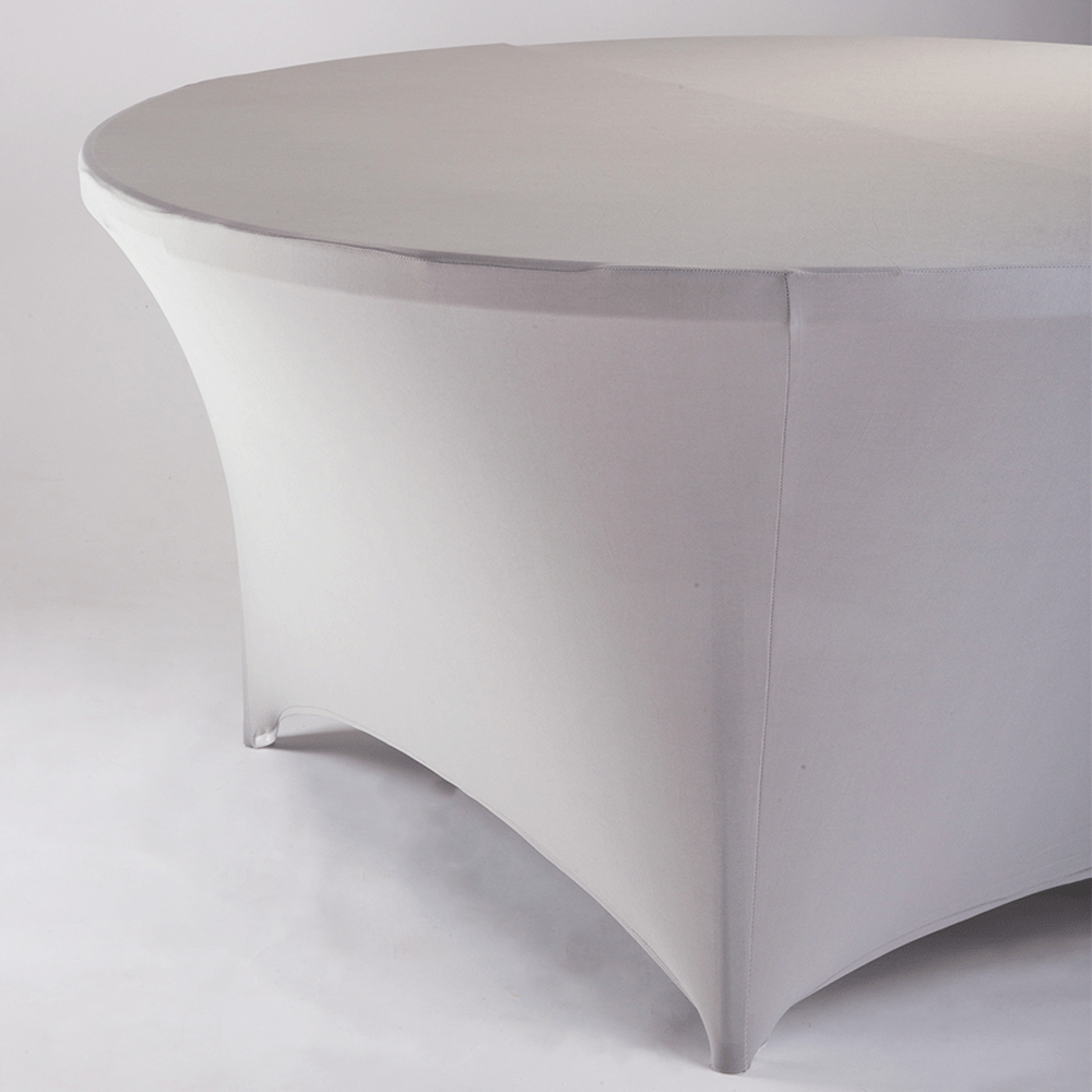 silver spandex stretchable fitted tablecloths